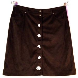 G by Giuliana Black Faux Suede Skirt